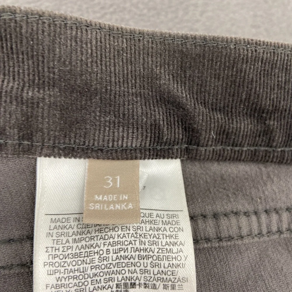 Banana Republic Pants Mens 31 Gray Corduroy Cotton Mid Rise Skinny Leg Ankle Zip